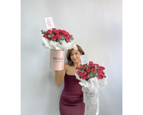 Композиция из кустовых  роз 